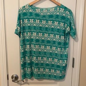 Karlie turquoise and white top